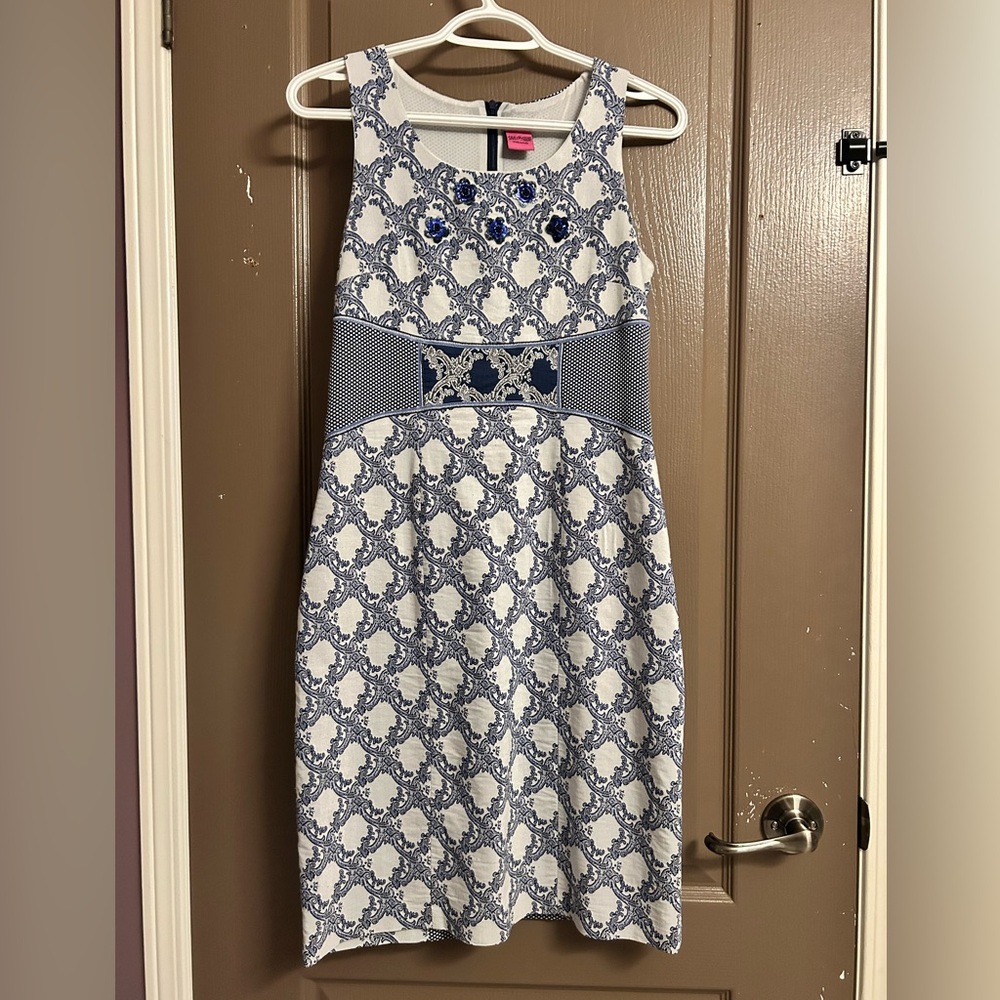 Save The Queen Blue and White Dress